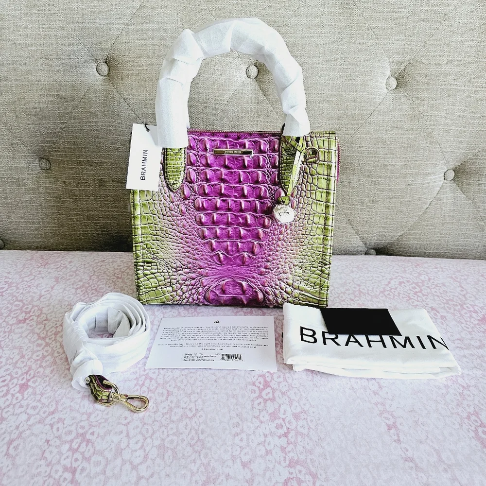 NWT Brahmin Limeade Ombre Melbourne Small Caroline - Picture 1 of 16